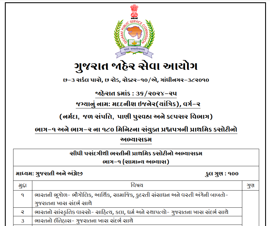 GPSC Assistant Engineer Mechanical syllabus 2024.png